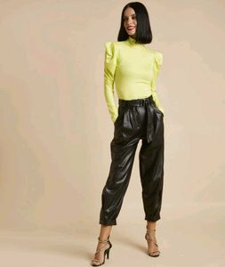 Bershka Casual Baloon Sleev Solid Women Bodysuit