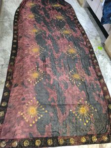 Black and brown tie-dye saree with sequins