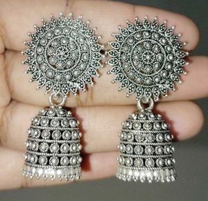 Silver Jhumka Earrings