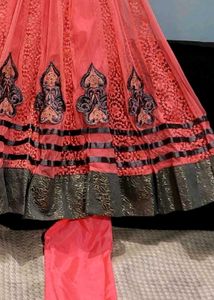 Embroidered Net Anarkali Churidar Kurta