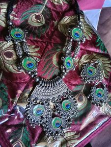 Peacock Necklace & Earring Set