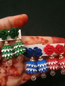 Colorful Flower Jhumka Earrings