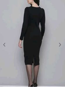 SASSAFRAS Black Bodycon Dress