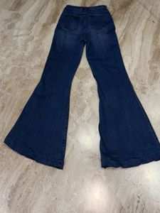 High Waist Dark Blue Flared Jeans. SIZE-32-36