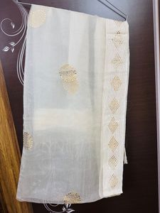White &amp; Gold Dupatta