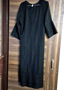 Black Embroidered Kurta