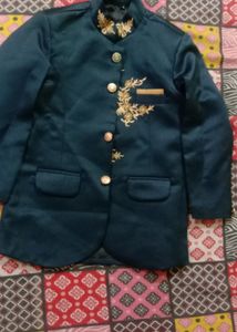 Embroidered Teal Bandhgala Jacket