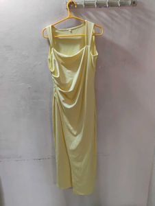 Women's Ruched Light Yellow Dress