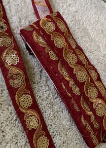 Shop Clearance Sale Maroon Golden 1 Inch Lace 9 Mt