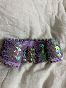 💜🩵🤍Iridescent Sequin Snap Belt ✨