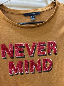 Vero Moda Orange &#39;Never Mind&#39; Tee