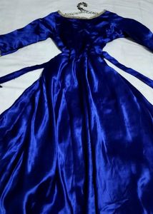 Elegant Blue Satin Gown