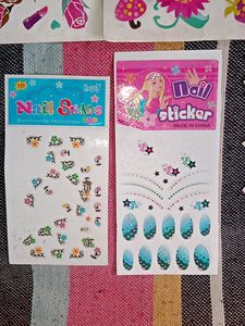 Nail Stickers &amp; Art Glitter With Jio Sim &amp; Sticker