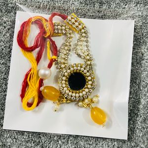 VARNI CREATION Ladoo Gopal Diamond and Moti Mala -