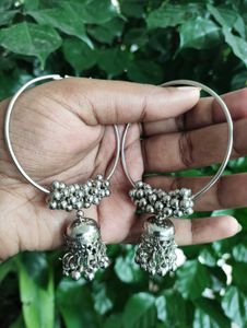 Silver Jhumka Earrings