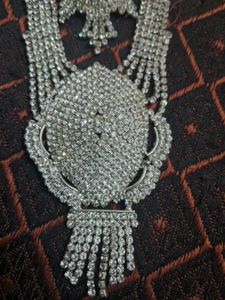 Beautiful Stone 2layer Silver Necklace