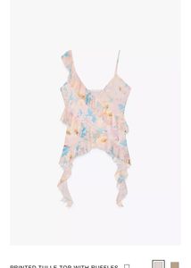 Zara Floral Ruffle Top
