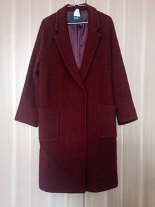 Burgundy Wool Blend Coat