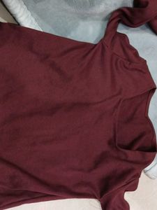 Burgundy Long Sleeve Top