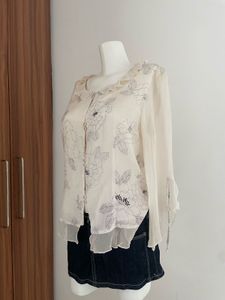 Floral Print Sheer Blouse