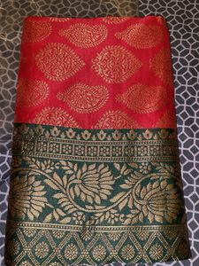 Elegant Red & Green Saree