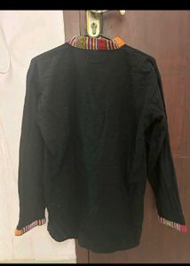Black Long Sleeve Ethnic Nepali Kurta