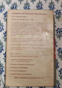 Elements Of Workshop Technology Vol II