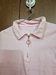 Baby Pink Ribbed Top | 36