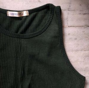 Olive Green Twist-Front Tank