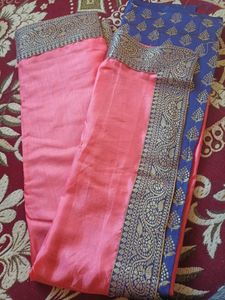 Peach Saree