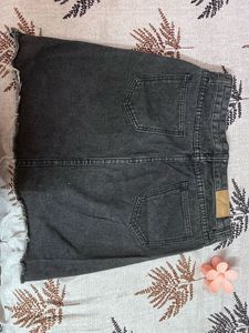 Black Denim Skirt