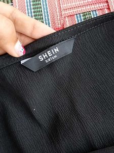 Shein Black Cowl Neck Top