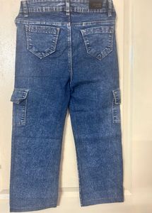 Blue Denim Cargo Jeans