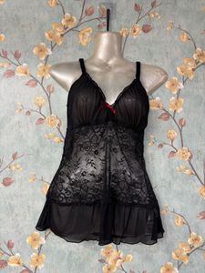 Black Lace Babydoll Dress