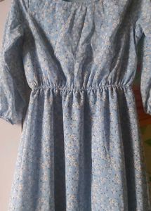 Blue Floral Midi Dress