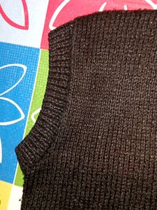 Handmade By Wool Brownish Black Sweater For Kids