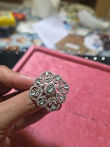 Zircon Sea Blue Ring Adjustable