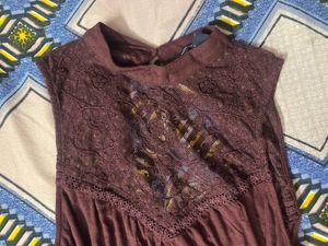 Burgundy Lace American Eagle Top