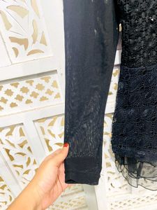 Korean Black Peplum Top C