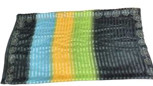 Trendy Multicolor Striped Georgette Saree with Emb