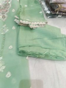 Sea Green Embroidered suit Set