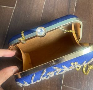 Unused Elegant Partywear Blue Clutch
