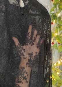 Black Lace Long Sleeve Top