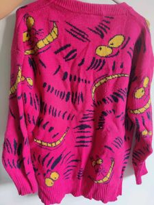Funky Pink Patterned Sweater