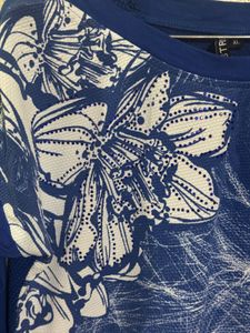 Blue Floral Print Dress