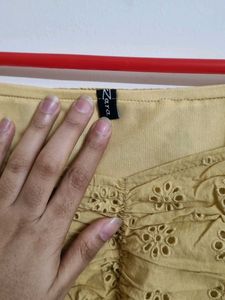 Lemon Yellow Embroidered Top