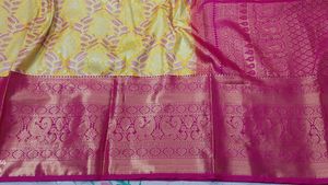Pink &amp; Yellow Silk Saree