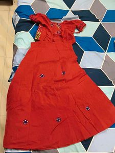 Red Embroidered Lehenga For Navratri
