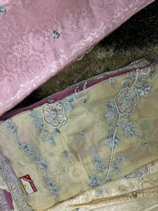 Heavy Party Wear Dress Material Handworked