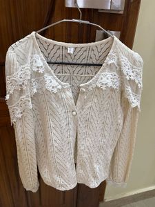 Lace Detail Knit Cardigan